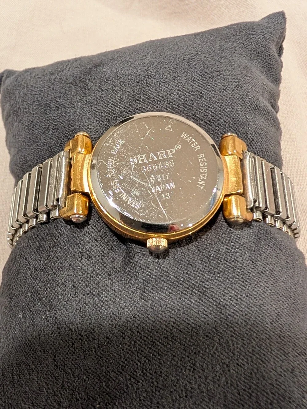Vintage Sharp Two-Tone Expansion Band Watch Large Arabic Numbers Dial